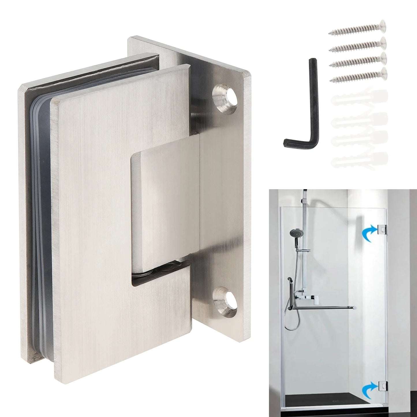 Door Hinges Heavy Duty 90 180 Degree Glass Door Cabinet Display Cabinet Stainless Steel Bathroom Accessories Glass Door Hinge