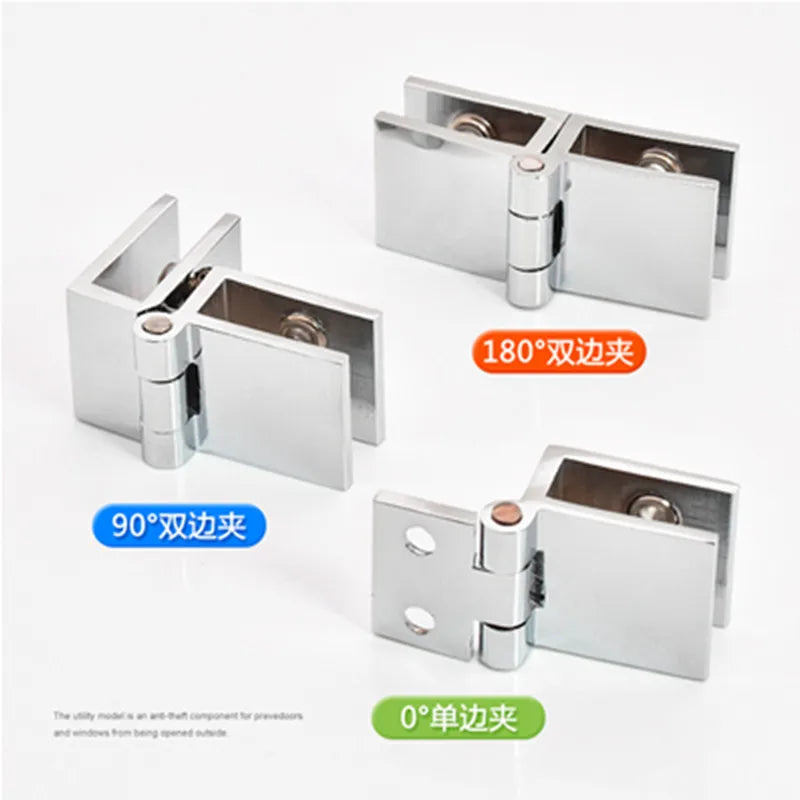 4 PCS Cabinet Glass Door Hinges Wine Door Hinges Glass Hinges hardware Suitable for glass thickness 5-8mm. 90/180/0 degree