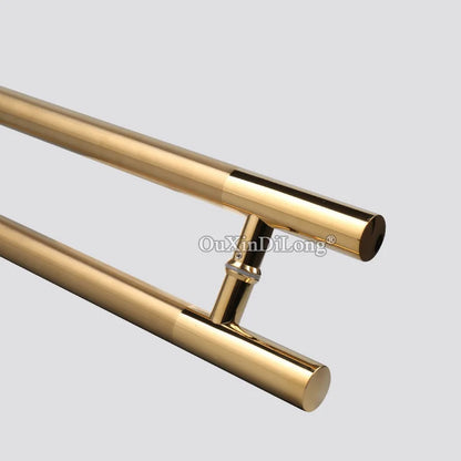 1PCS H-shape Manganese Titanium Steel Frameless Glass Door Handle Bathroom Shower Door Handle Pull Brushed+Polishing GF475