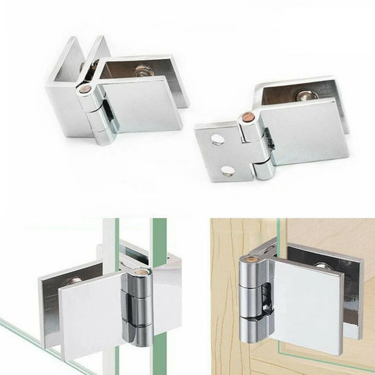 Glass Door Hinge Clamp  Zinc Alloy Bathroom Shower Glass Door Hinges Cabinet Cupboard Hardware Clamp Hinge Door Hardware