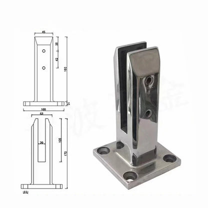 1PCS Stainless Steel Railing Floor Stand Pool glass Clip Glass Clamp Railing Accessories Guardrail Bracket