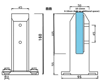 Panel Pool Fence Stainless Steel Glass Staircase Bracket Hinge Staircase Railing 90 Degree Installation Glass Stand Clamp