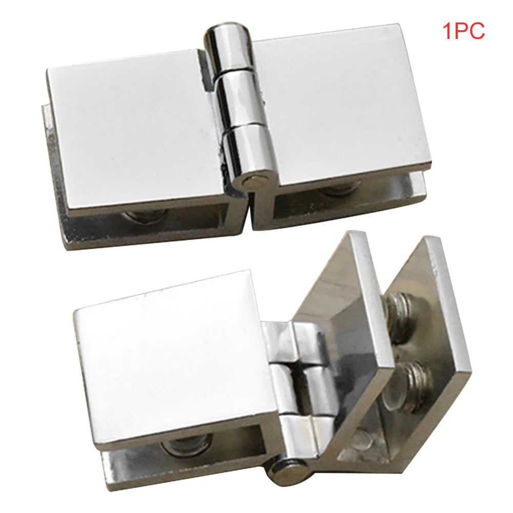 90 180 Degree Bilateral Clip Home Easy Install Glass Clamp Zinc Practical Durable Cabinet Door Hinge Bathroom Furniture Cupboard