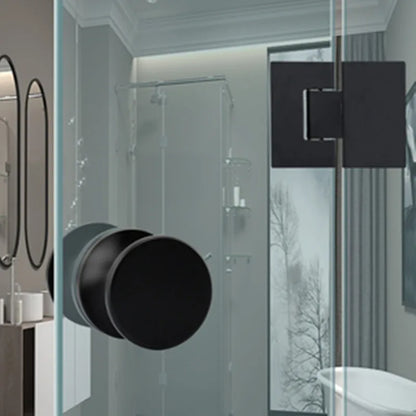 Black 180 degree glass bathroom with shower room office glass partition door stainless steel two-way hinge(XYGL-26)