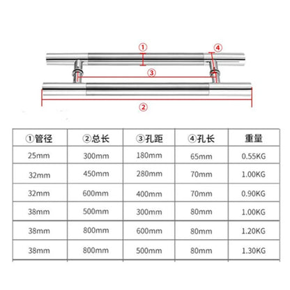 Stainless Steel Glass Door Large Handles Solid Pull Push Moving Doors Hardware 30-100cm Long Knob Office Home Bathroom Fittings