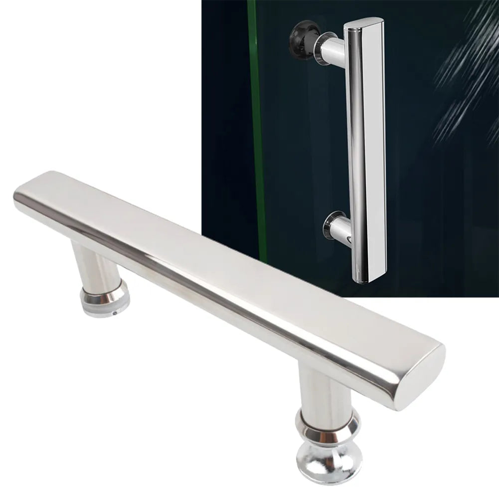 Stainless Steel Shower Handle Single Handle Bathroom Glass Doors Handle Mirror Surface Hole Spacing 225mm Shower Door Handle